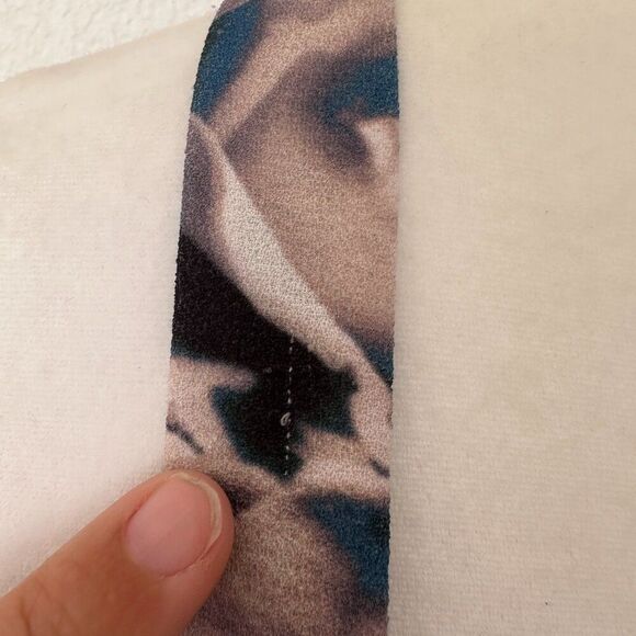 Black Halo Floral Watercolor V Neck Criss Cross Back Sheath Dress Size 4 - Picture 4 of 11